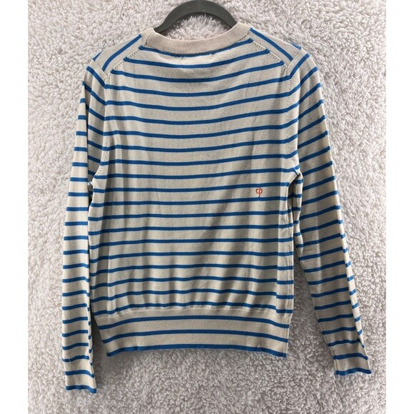 Chinti & Parker Women's S Blue Striped Lemon Sweater Whimsical Iconic Designer - Picture 7 of 8